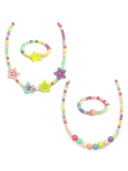 EL REGALO - Necklace and Bracelet Combo for Kids Girls Multi Color (Set of 4)
